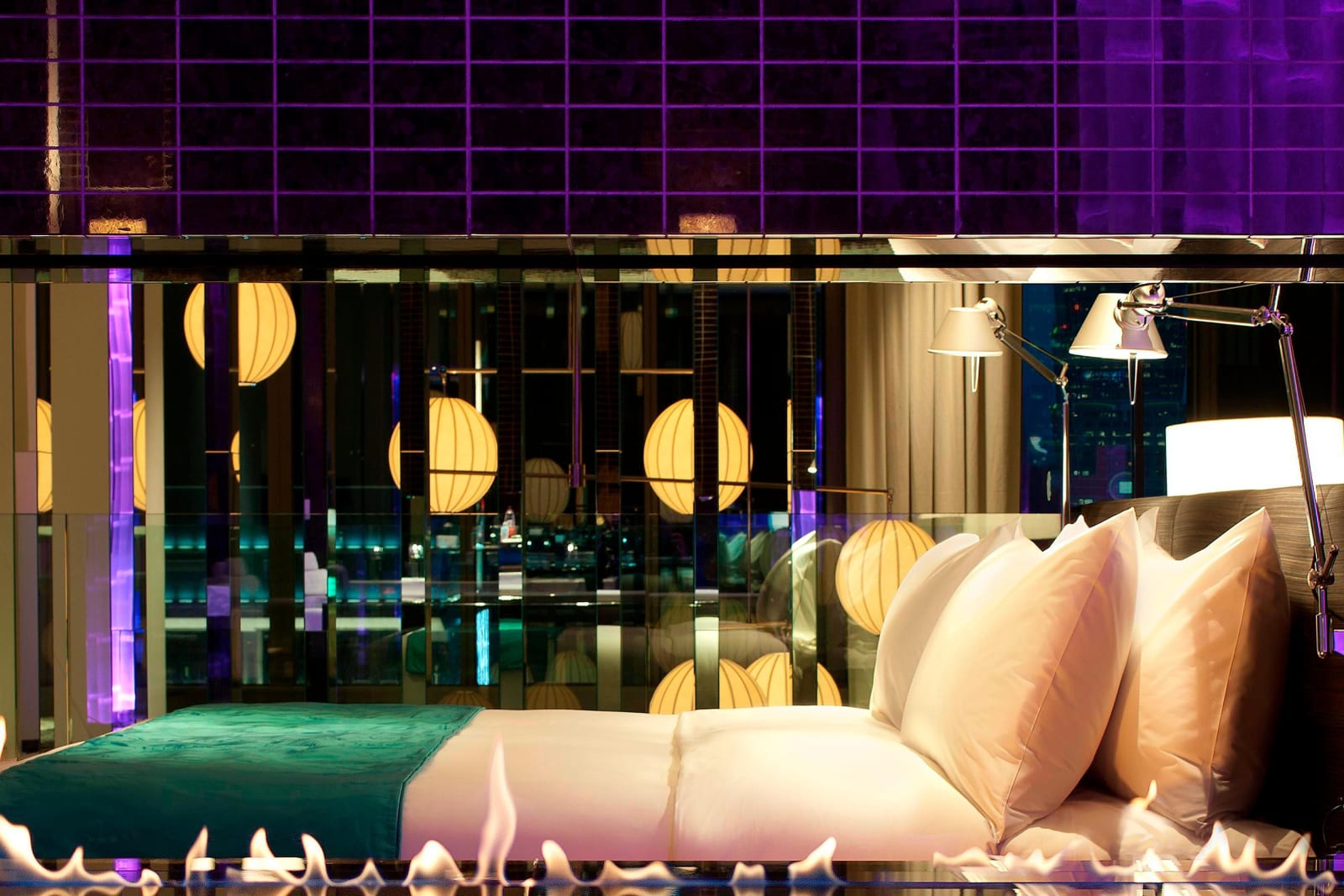 The bedroom of the Extreme WOW Suite at W Taipei