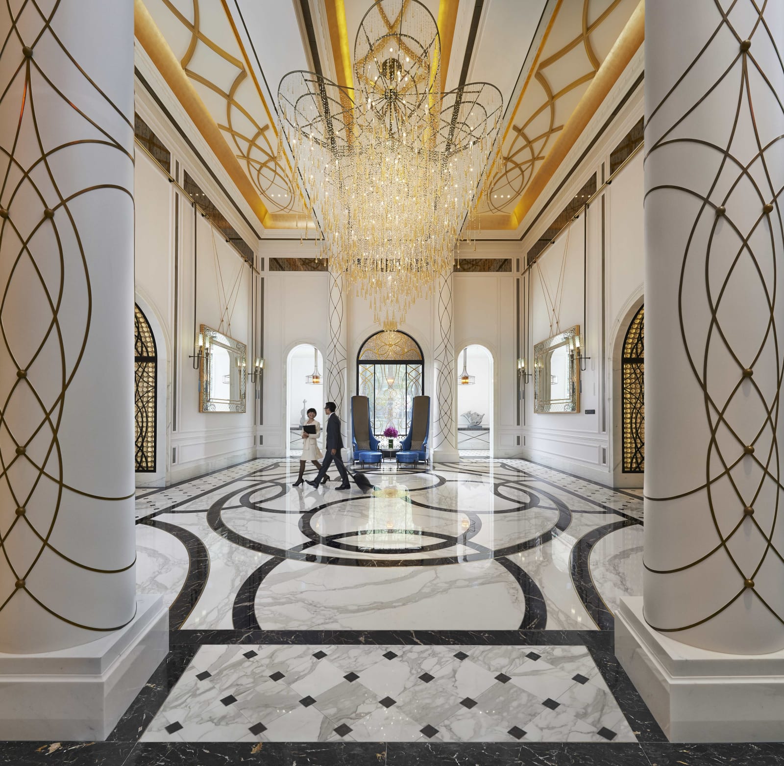 Lobby and the crystal chandelier