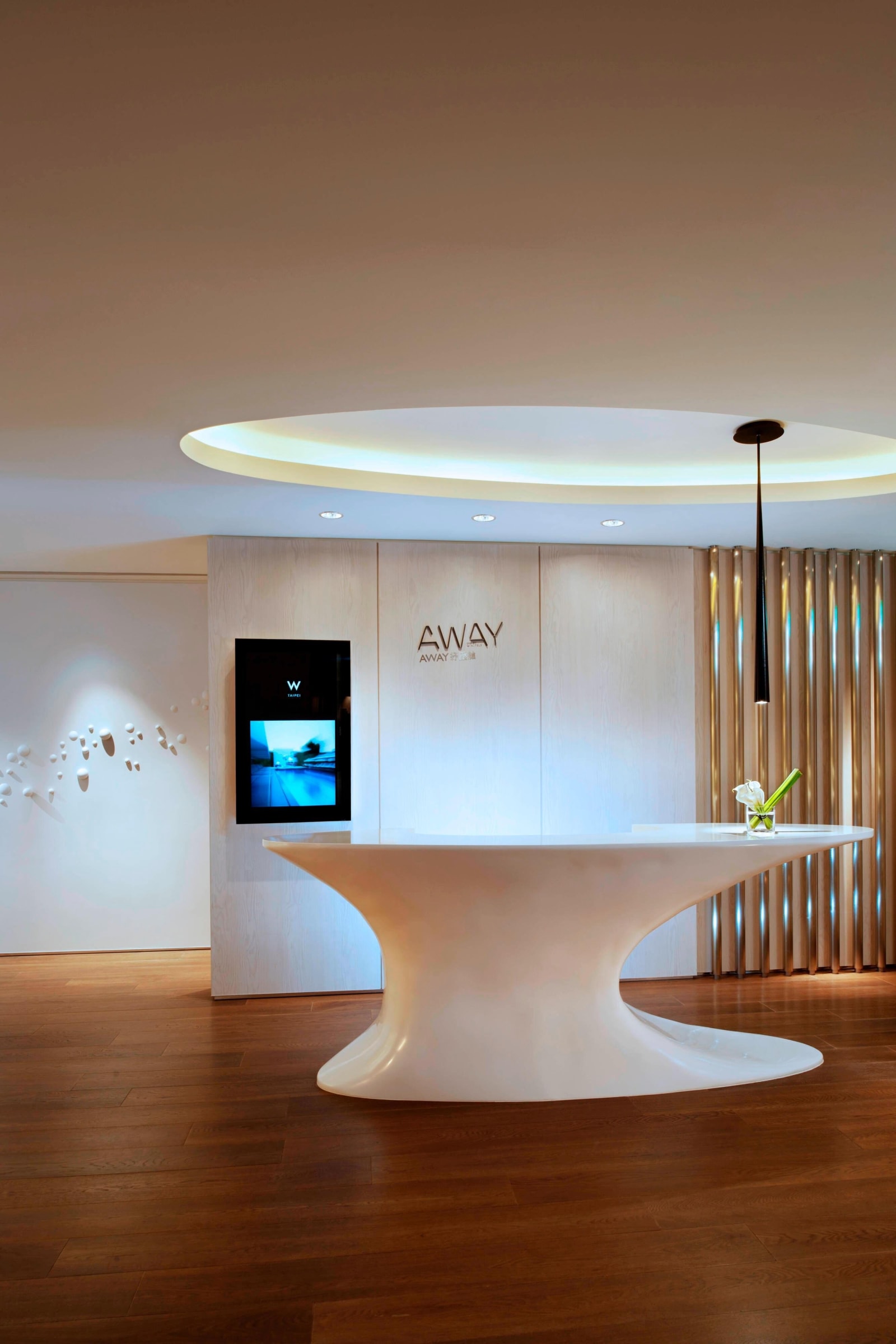 The reception area of AWAY Spa