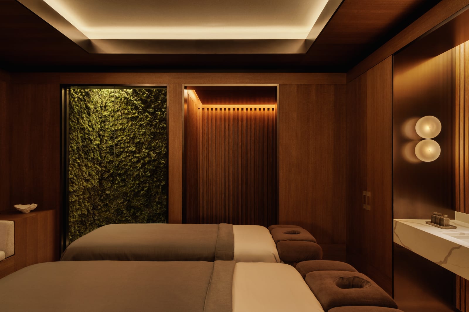 A treatment room at Auriga Spa on level six